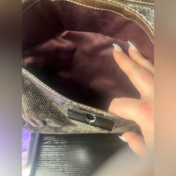 Coach Embossed Kristin Satchel Brown Python Leather - Picture 7 of 10